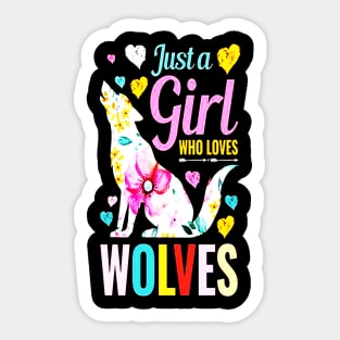 Just A Girl Who Loves Wolves Sticker